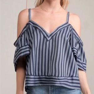 GREYLIN navy shoulderless top